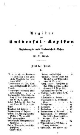 Register zum Universal-Lexicon der Erziehungs- und Unterrichts-Lehre