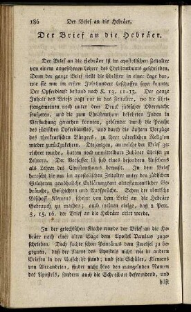 Der Brief an die Hebräer.