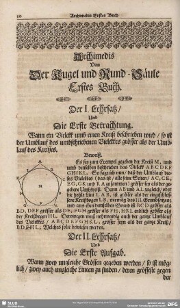 Von Der Kugel und Rund-Säule. Erstes Buch