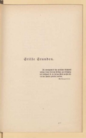Stille Stunden