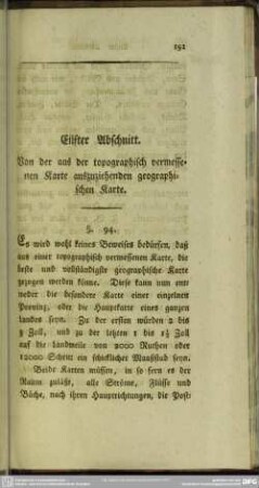 Eilfter Abschnitt. Von der aus der topographisch vermessenen Karte auszuziehenden geographischen Karte