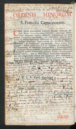 Ordinis Minorum S. Francisci Capucinorum