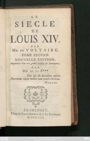 T. 2: Le Siecle De Louis XIV.