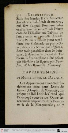 L’appartement de Monseigneur le Dauphin
