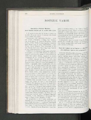 Notizie Varie.