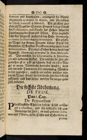 75-78, Die sechste Abtheilung. De Pede.