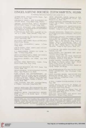 Eingelaufene Bücher, Zeitschriften, Musik