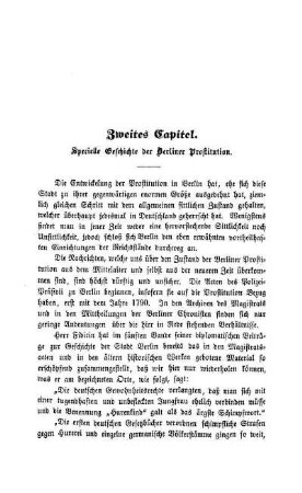 Zweites Capitel. Specielle Geschichte der Berliner Prostitution