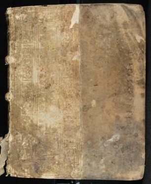 Fragment einer hebräischen Handschrift Biogr.erud.D.1002.f, Einband : Fragment einer hebräischen Handschrift. Einband von: Leichen-Predigt auf Hieronymus Mencelius. 1591. Dresden: SLUB Biogr.erud.D.1002.f