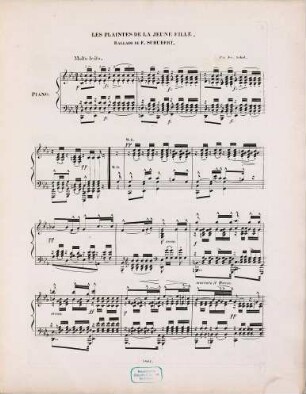 Les plaintes de la jeune fille : ballade de F. Schubert : en fantaisie pour le piano