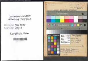 Entnazifizierung Peter Lengsholz , geb. 20.10.1901 (Sprengmeister)