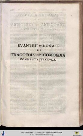 Evanthius et Donatus: De Tragoedia et Comoedia commentatiunculae.