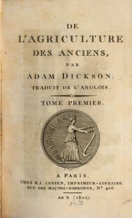 De l'agriculture des anciens, 1