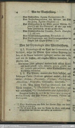Von der Etymologia oder Wortforschung