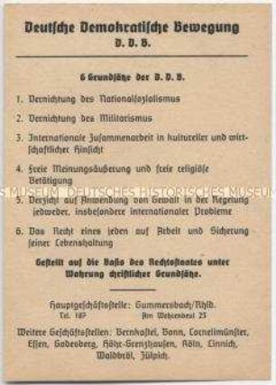 Grundsatzdokument der Deutschen Demokratischen Bewegung (DBD)