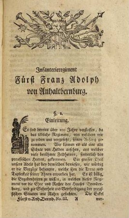 Geschichte und Nachrichten von dem königl. preuß. Infanterieregimente Fürst Franz Adolph von Anhalt-Bernburg ...
