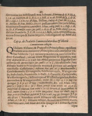 Cap. 9. de Praelatis Commendatoribus & liberis Canonicorum collegiis.
