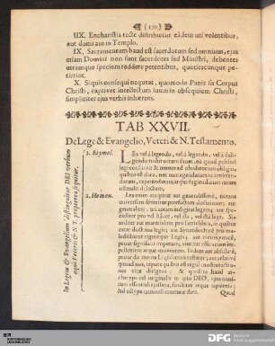Tab. XXVII. De Lege & Evangelio, Veteri & N. Testamento.