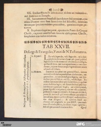 Tab. XXVII. De Lege & Evangelio, Veteri & N. Testamento.