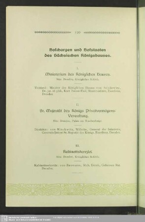 Hofchargen und Hofstaaten des Sächsischen Königshauses