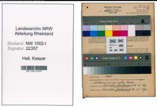 Entnazifizierung Kaspar Hall, geb. 29.12.1909 (Richtmeister)