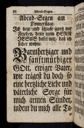 86-96, Abend-Segen am Donnerstage