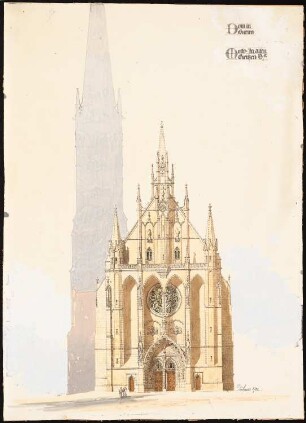 Turm zum Dom, Brünn: Perspektivische Ansicht der Eingangsseite