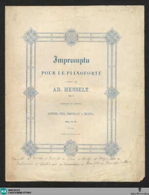 Impromptu pour le pianoforte : op. 7