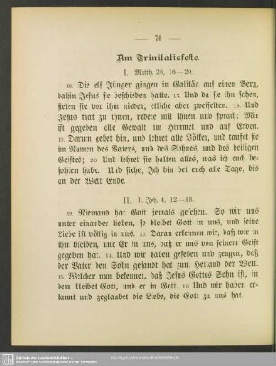 Am Trinitatisfeste