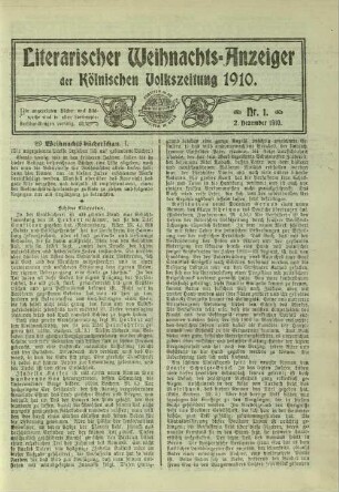 Literarischer Weihnachts-Anzeiger der Kölnischen Volkszeitung. 1904-1913