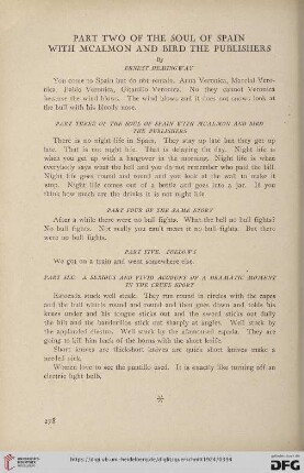 Part Two of the Soul of Spain with McAlmon and Bird the Publishers