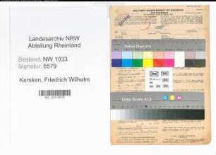 Entnazifizierung Friedrich Wilhelm Kersken , geb. 04.05.1905 (Polizeibeamter)