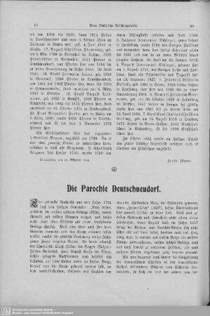 Die Parochie Deutschneudorf