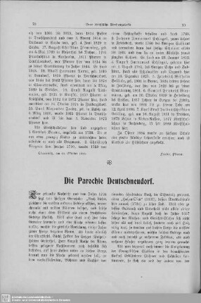 Die Parochie Deutschneudorf