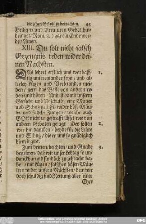 XIII. Du solt nicht falsch Gezeugnis reden wider deinen Nächsten.