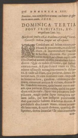 Dominica Tertia Post Trinitatis ...