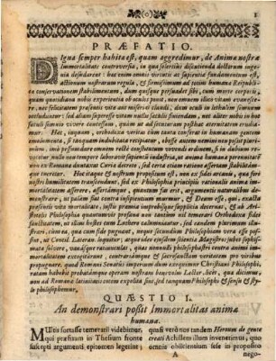 Immortalitas Animæ Humanæ Ex Principiis Philosophicis Demonstrata