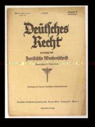 Fachzeitschrift des NS-Rechtswahrerbundes u.a. zum Beamtenrecht