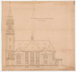 Thiersch, Friedrich von; Ludwigsburg; Garnisonkirche - Nord (Ansicht)