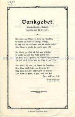 Gebetsblatt für Frontsoldaten