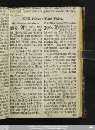 XXII. Lob- und Dank-Lieder.
