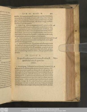 In Caput V. De quaestionibus, an sit fortuna, & casus, & quid sit fortuna, & quae ei accidant.