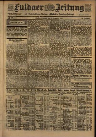 Zweite Ausgabe vom Samstag, den 28. Dezember 1901.