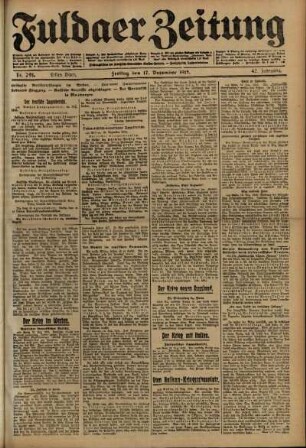 Erste Ausgabe vom Freitag, den 17. Dezember 1915.