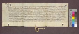 Revers des Hans Bernhard von Flachslanden für sich und seinen Sohn Pantaleon gegenüber dem Basler Dompropst Hartmann von Hallwil über die Belehnung mit dem Meiertum zu Tiengen.