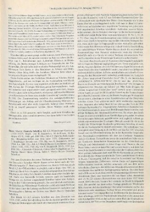 441-445 [Rezension] Bucer, Martin, Wittenberger Konkordie
