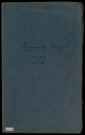 Riemann'sche Flächen. [Vorlesungsmanuskripte.], Göttingen, 1891 - 1892