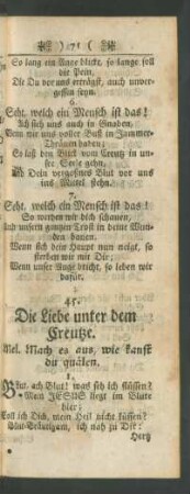 45. Die Liebe unter dem Creutze