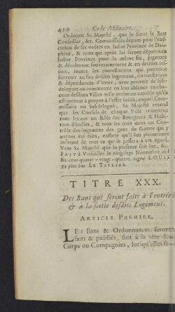 Titre XXX.