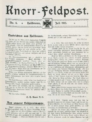 6.1915: Knorr-Feldpost